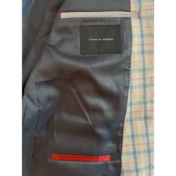 Tommy Hilfiger Men's Modern-Fit Blue & Pink Checked Sport Coat • Men’s 44L - Picture 15 of 16